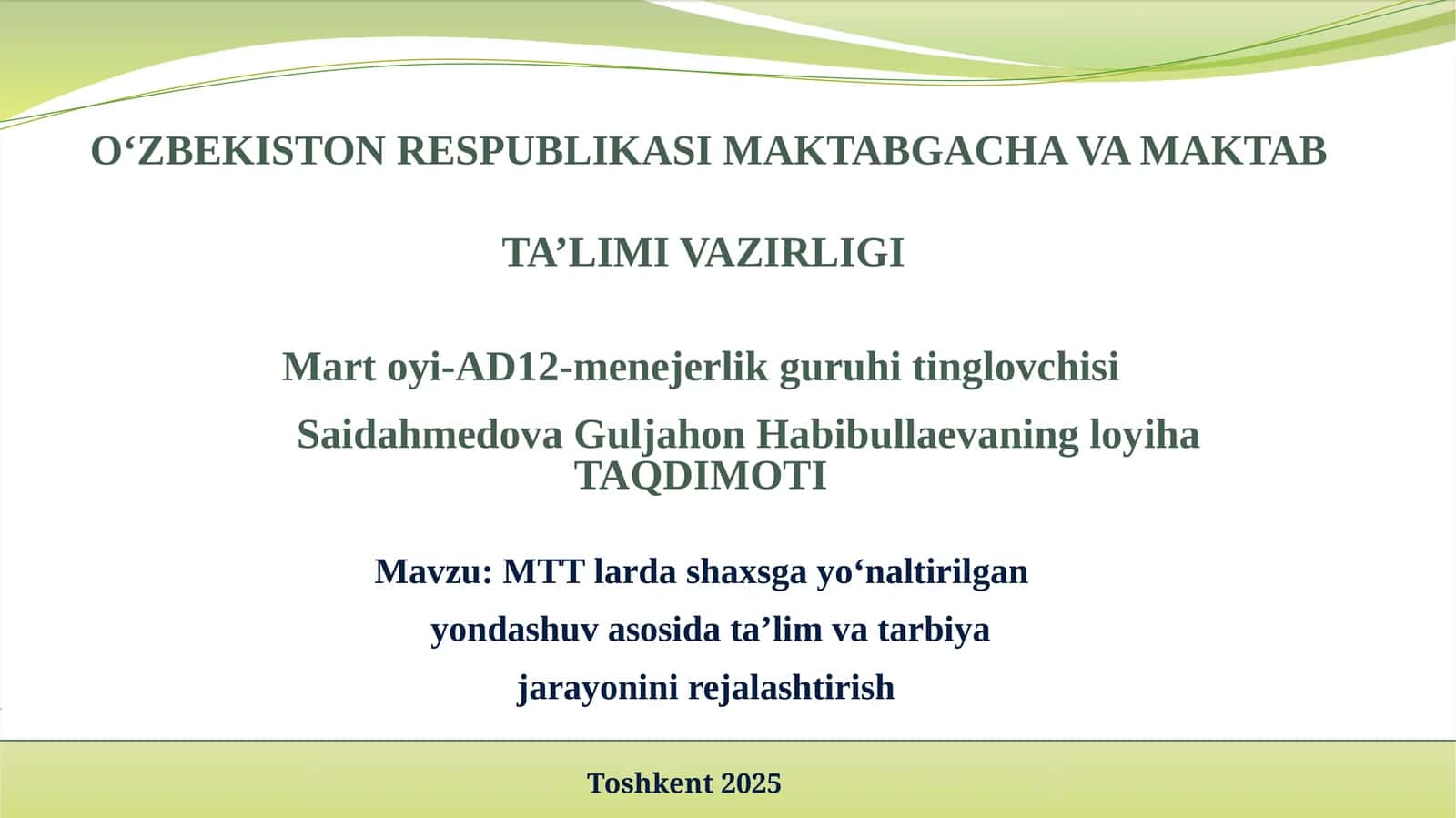 MTTlarda taʼlimga yondashuv