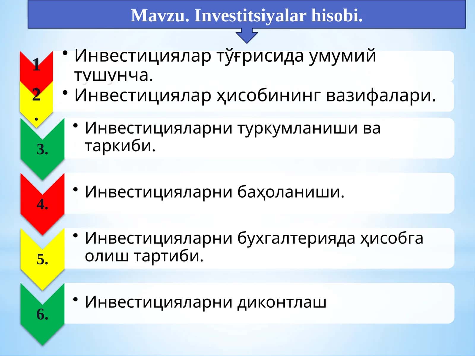 Investitsiyalar hisobi