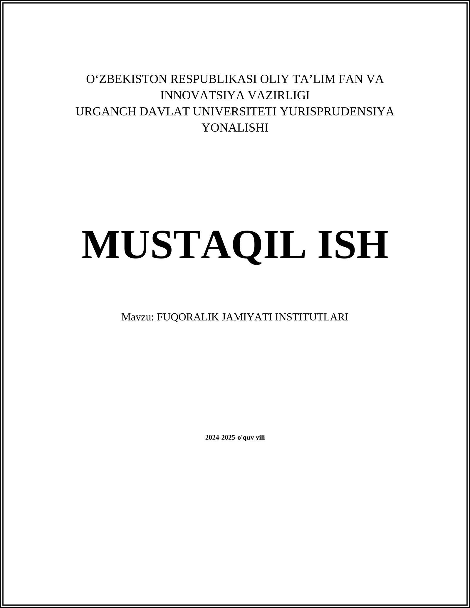 FUQORALIK JAMIYATI INSTITUTLARI