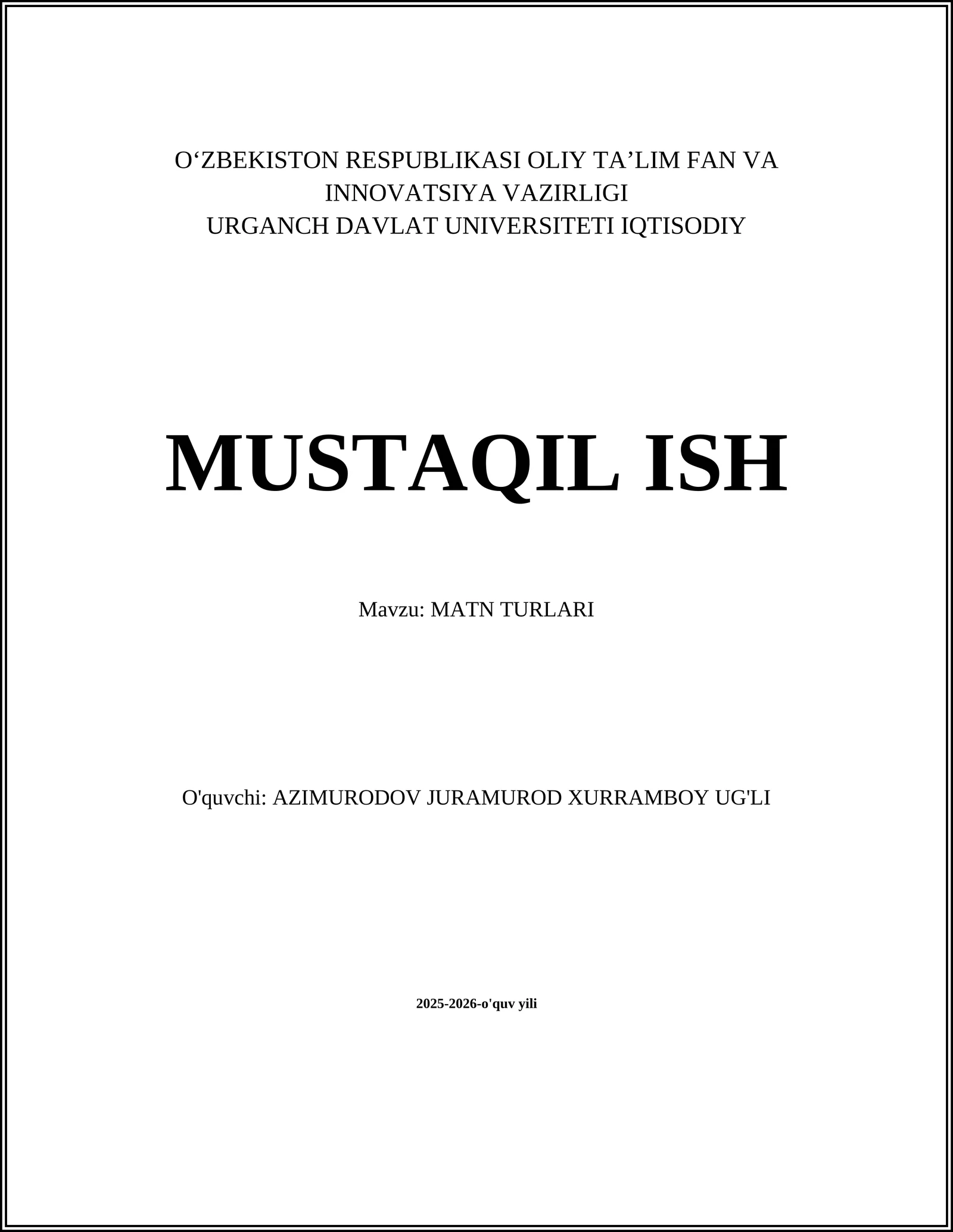 MATN TURLARI