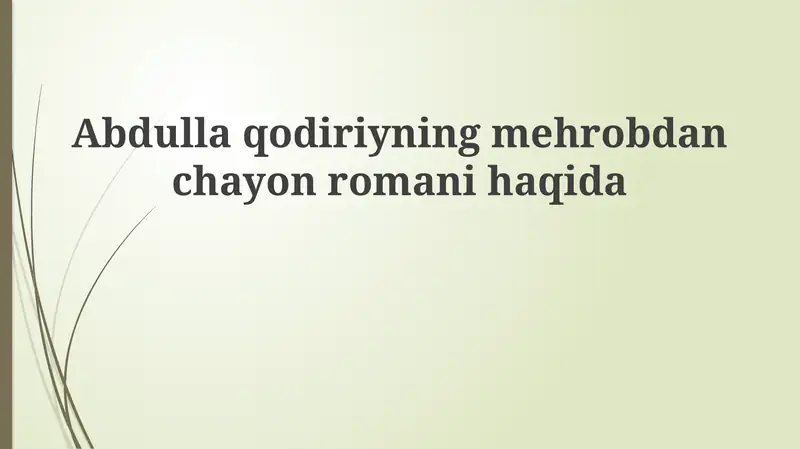 Mehrobdan chayon