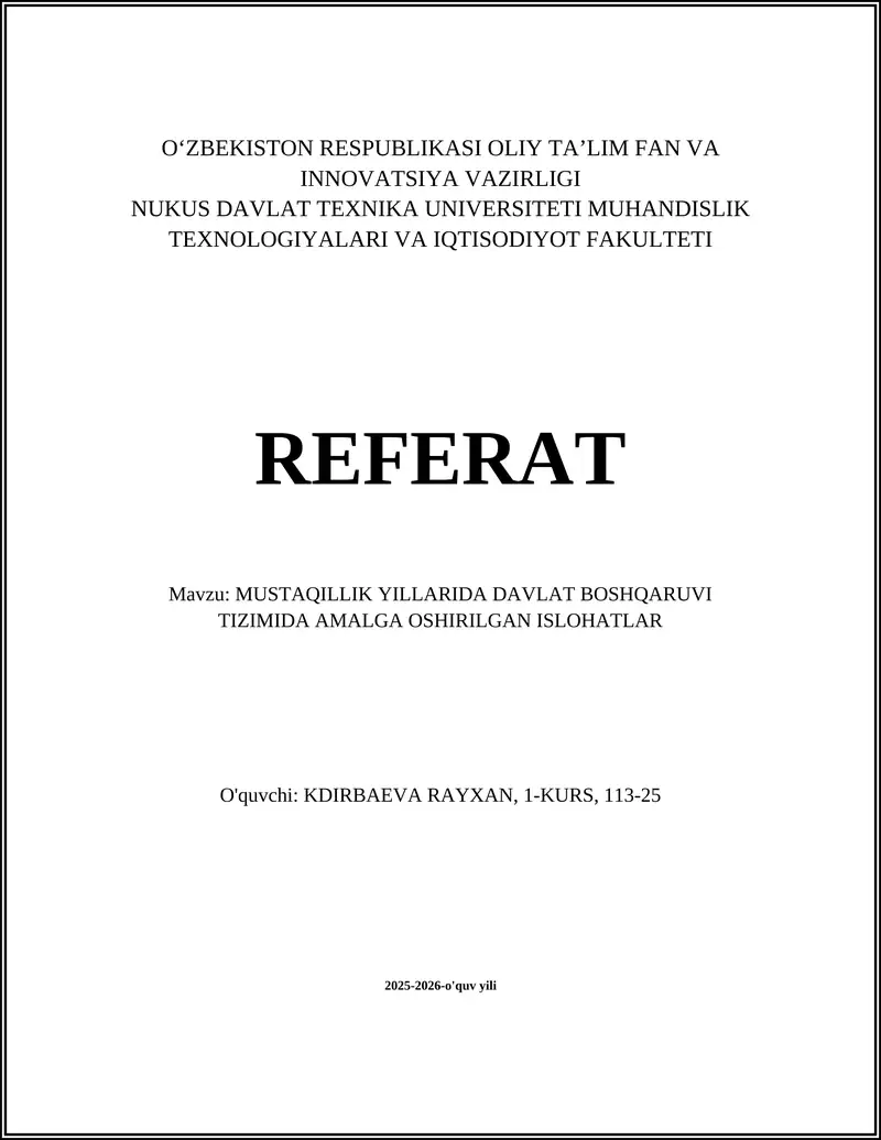 Amaliy ishlar/Davlat boshqaruv tizimi