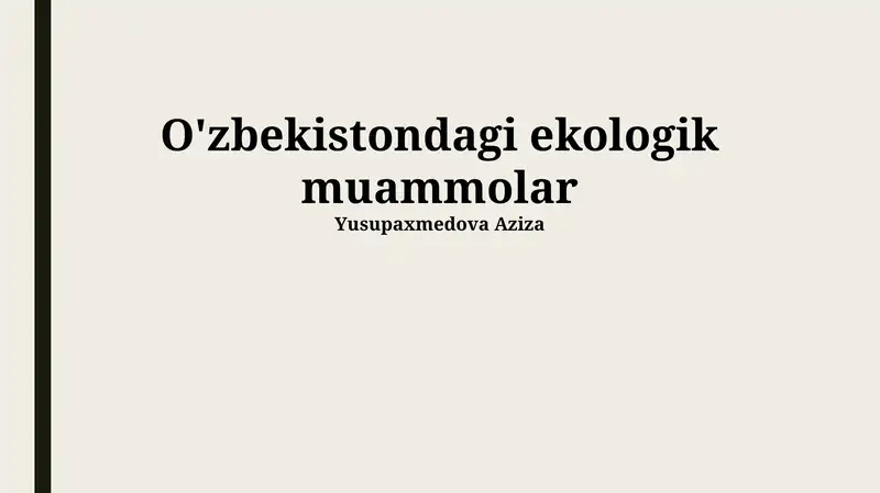 O'zbekistondagi ekologik muammolar