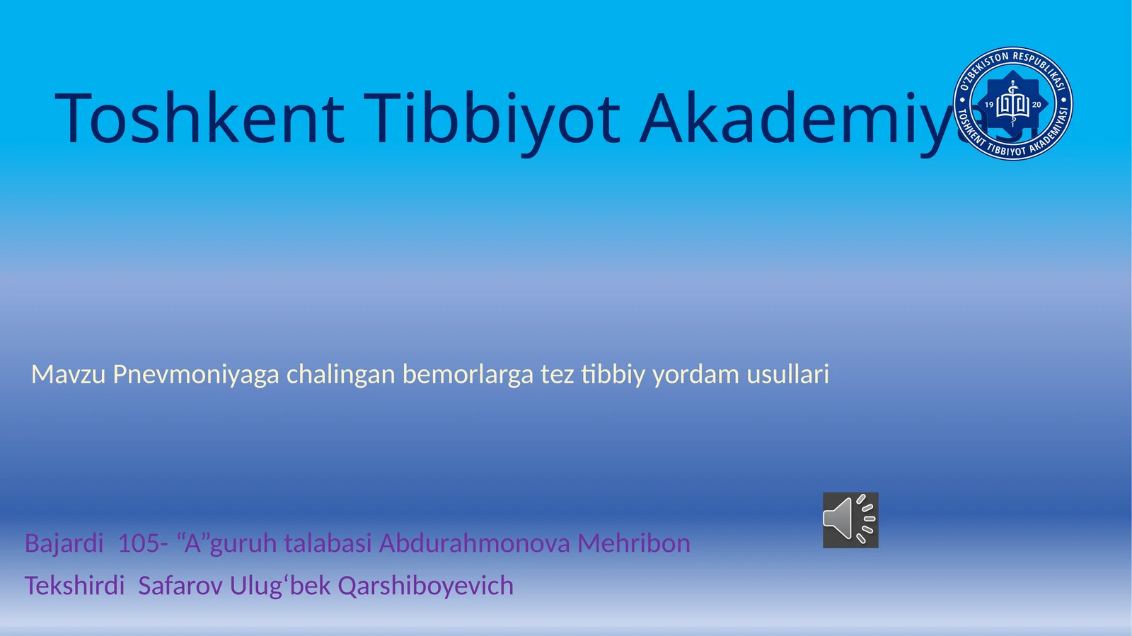 Pnevmoniyagachalingan bemorlargatez tibbiy yordam musullari