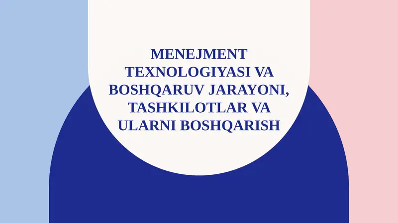 Menejment texnologiyasi va boshqaruv jarayoni, Tashkilotlar va ularni boshqarish