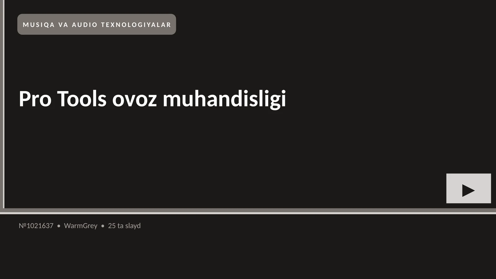 Pro Tools ovoz muhandisligi