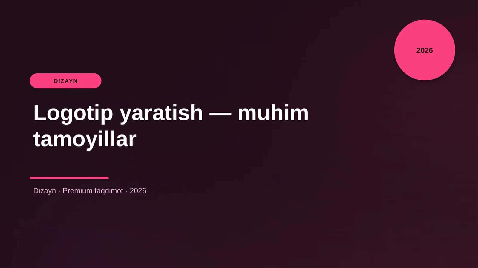 Logotip yaratish — muhim tamoyillar
