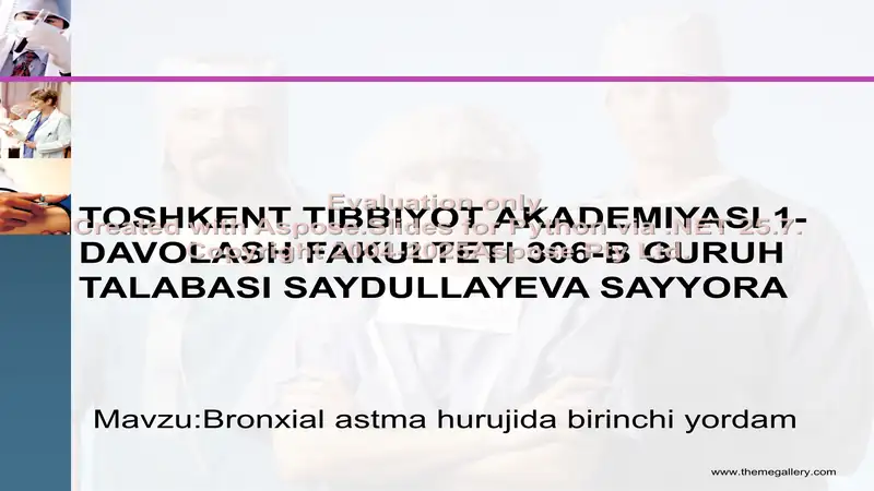 Bronxial astma birinchi yordam