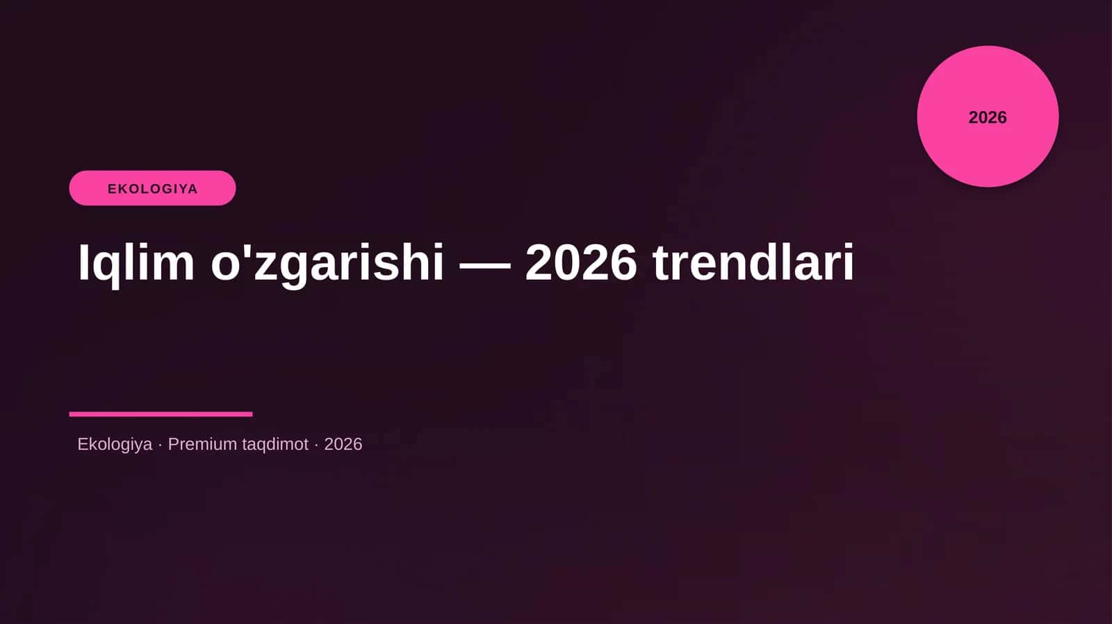 Iqlim o'zgarishi — 2026 trendlari