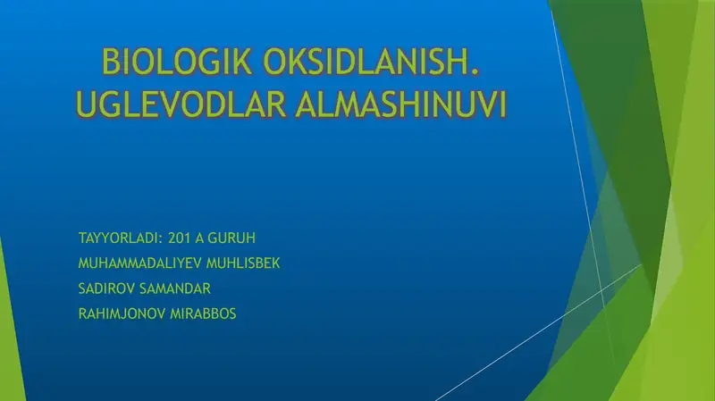 BIOLOGIK OKSIDLANISH