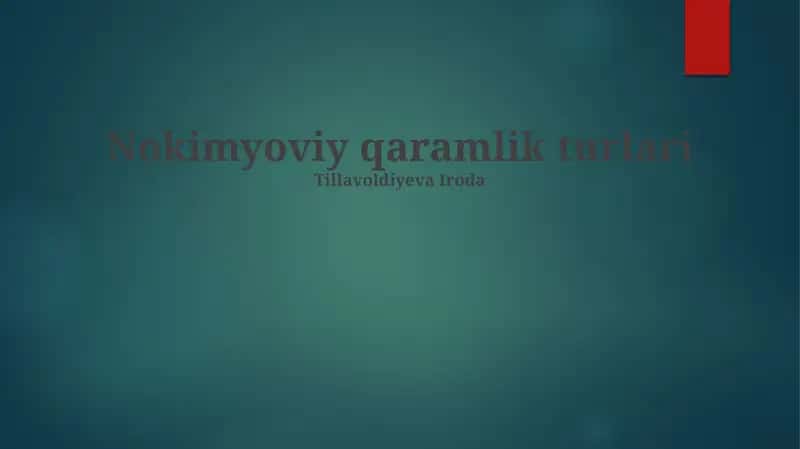 Nokimyoviy qaramlik turlari