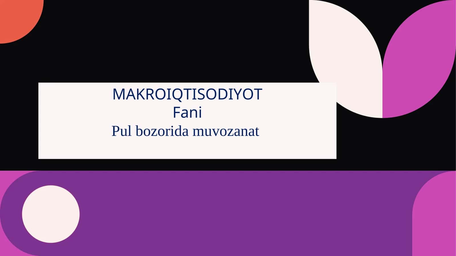 Pul bozorida muvozanat