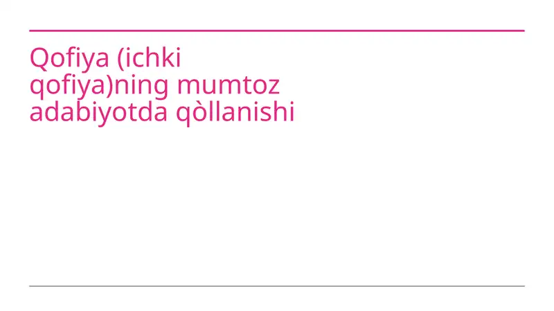 Qofiyaning Estetik va Stilistik Ahamiyati