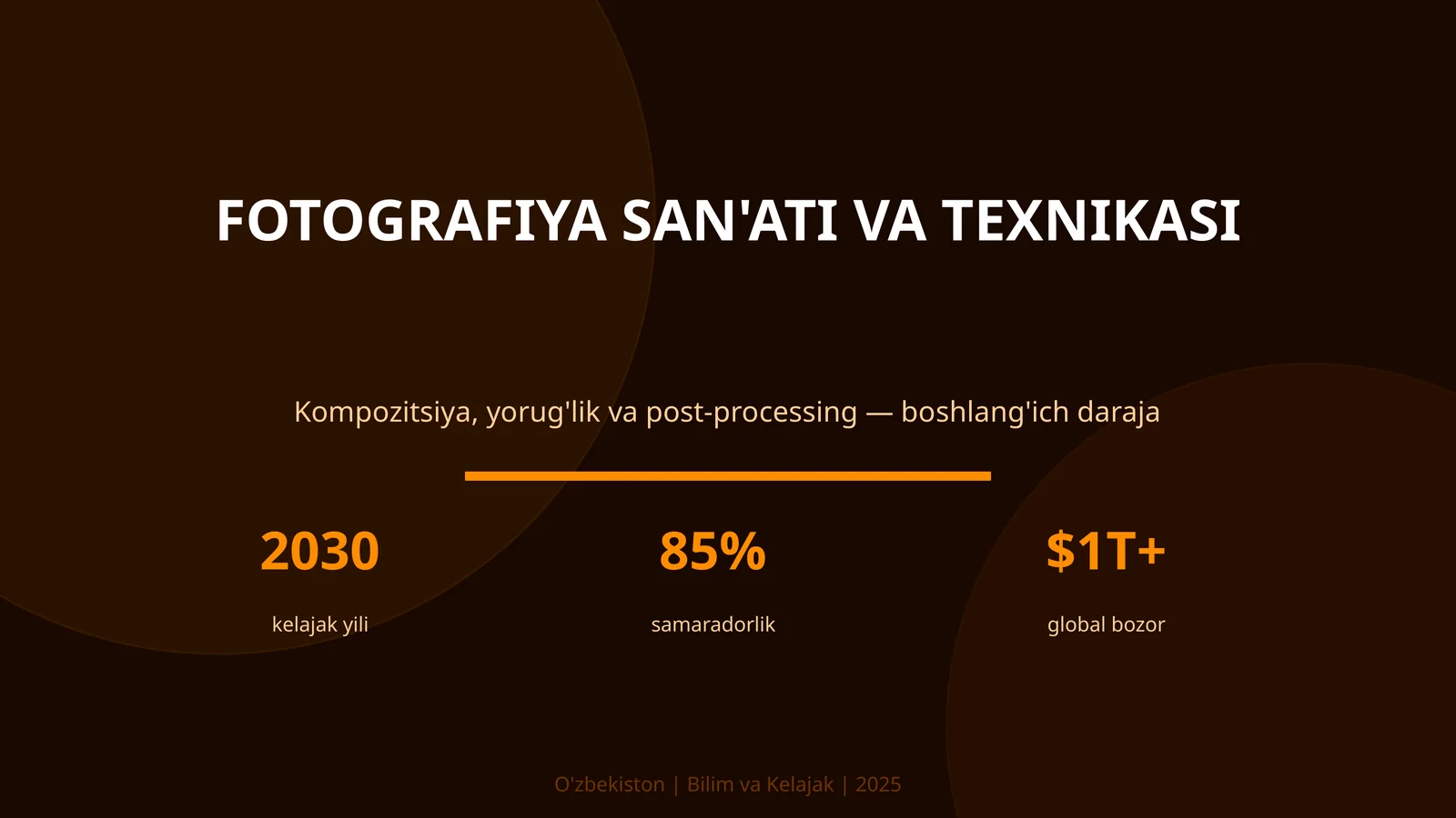 FOTOGRAFIYA SAN'ATI VA TEXNIKASI
