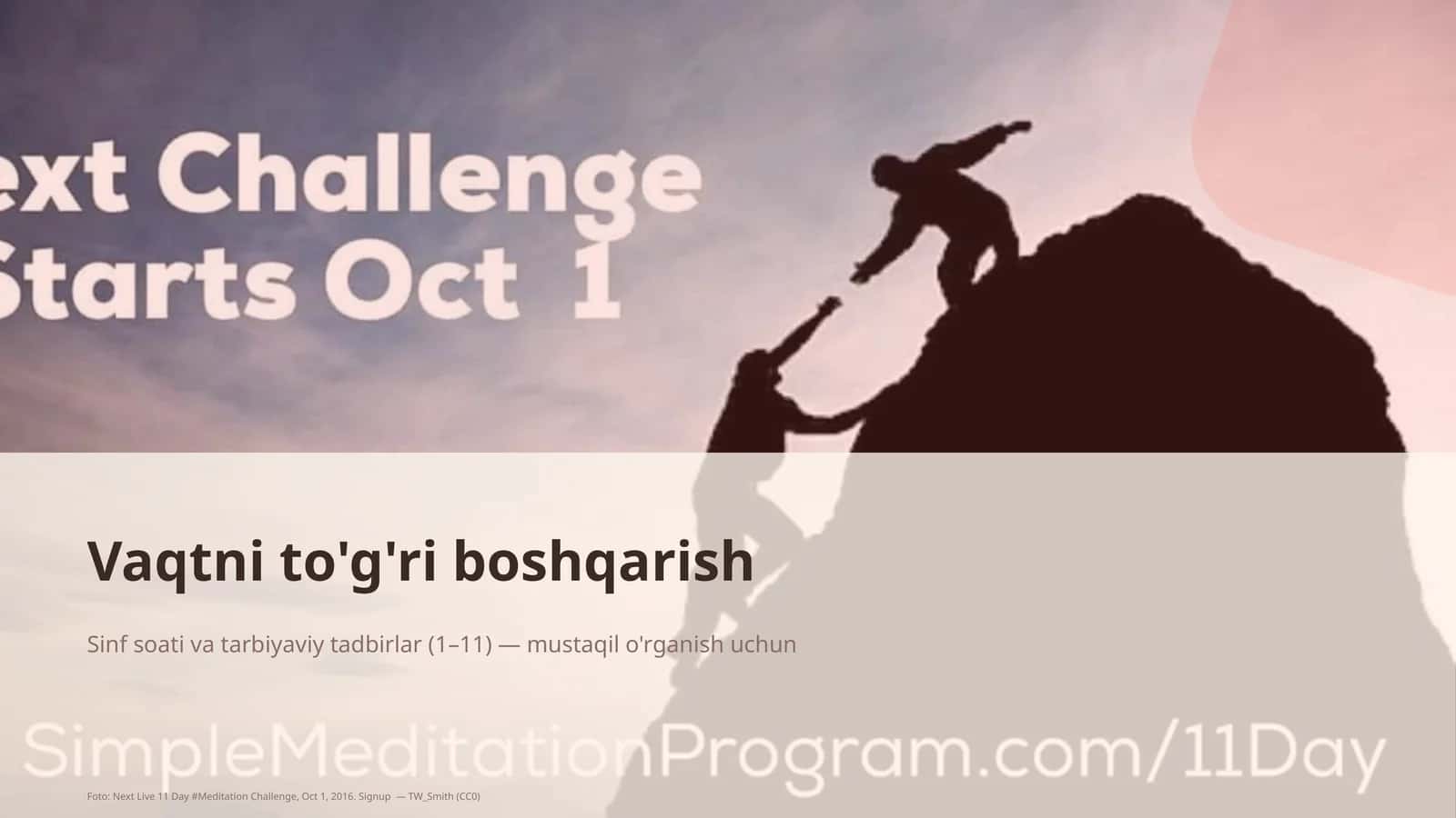 Vaqtni to'g'ri boshqarish
