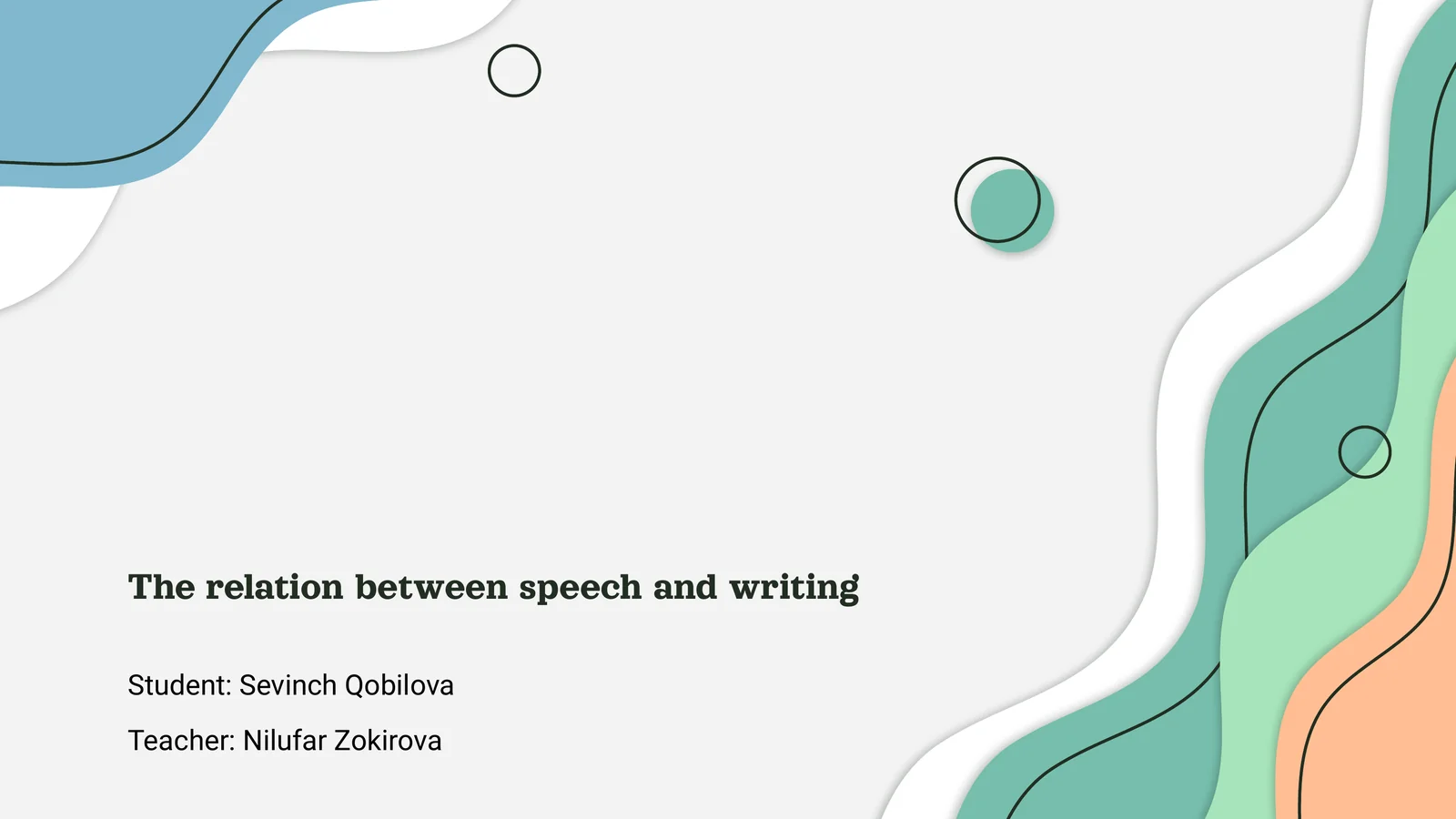 The relation between speech and writing