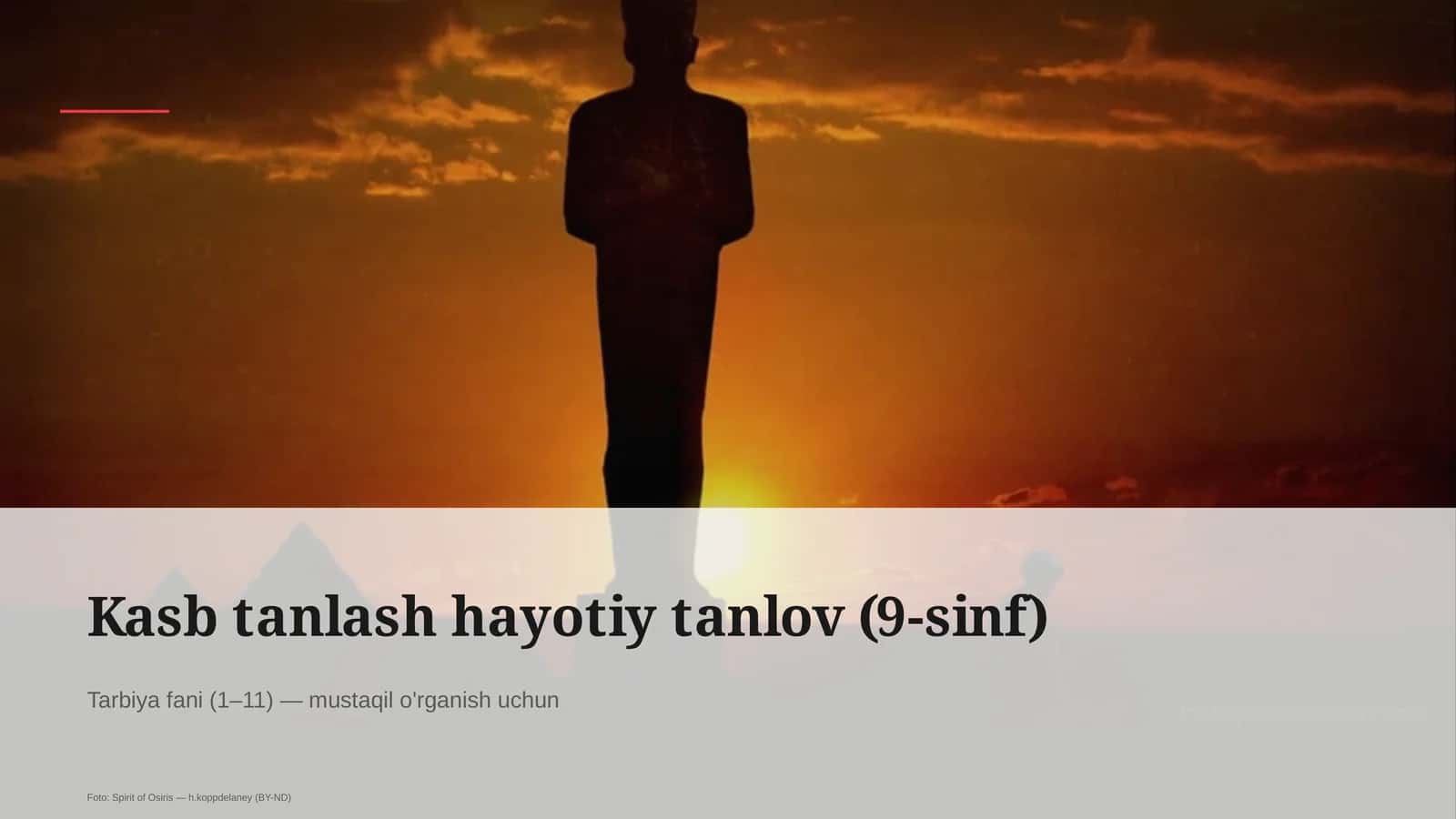 Kasb tanlash hayotiy tanlov (9-sinf)