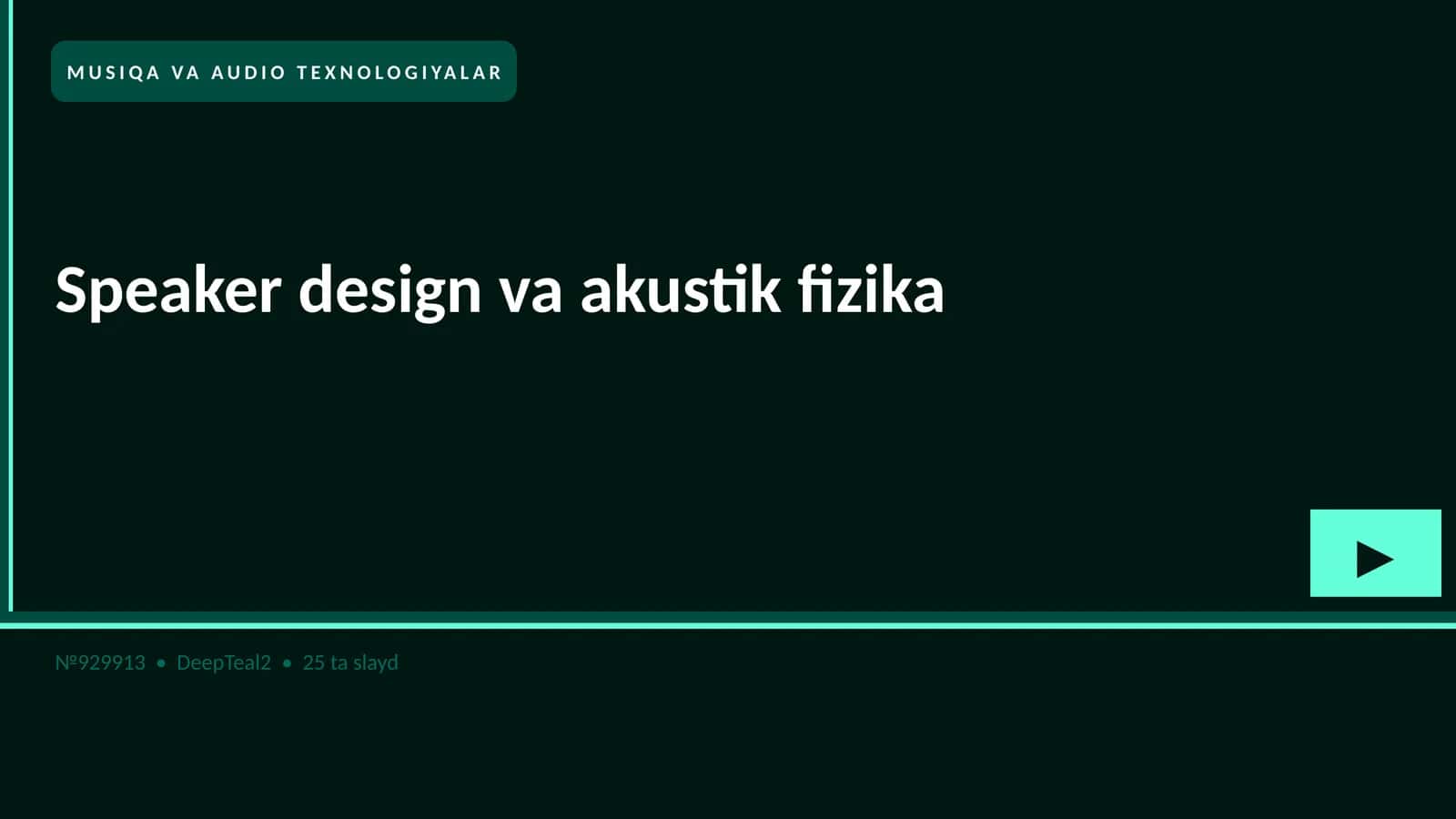 Speaker design va akustik fizika
