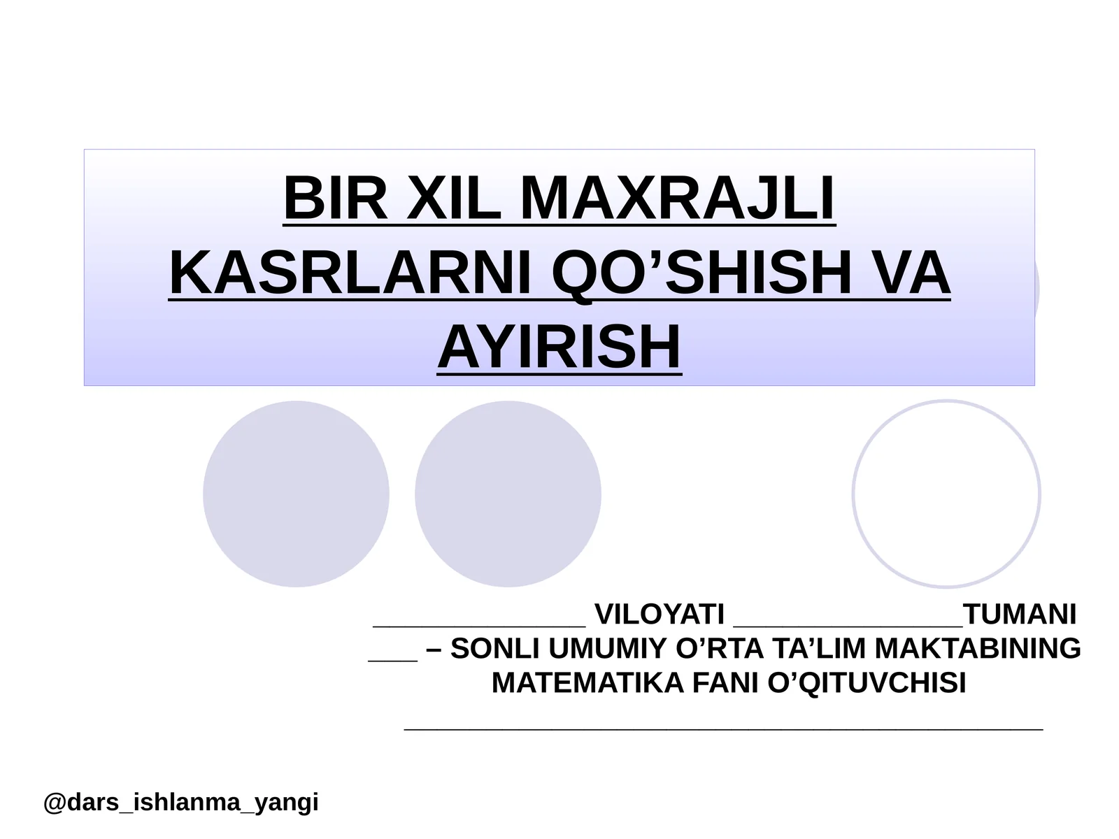 MATHEMATIK DIKTANT SAVOLLAR