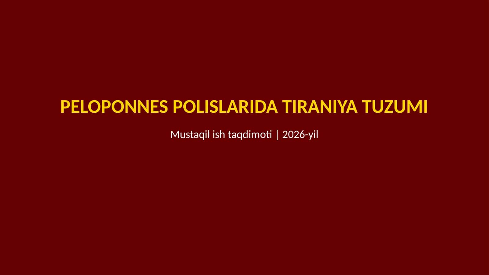 Peloponnes polislarida tiraniya tuzumi