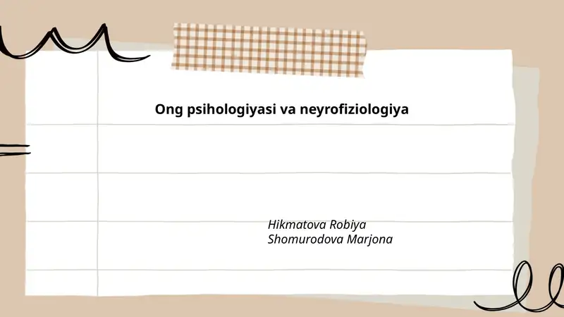 Ong psihologiyasi va neyrofiziologiya