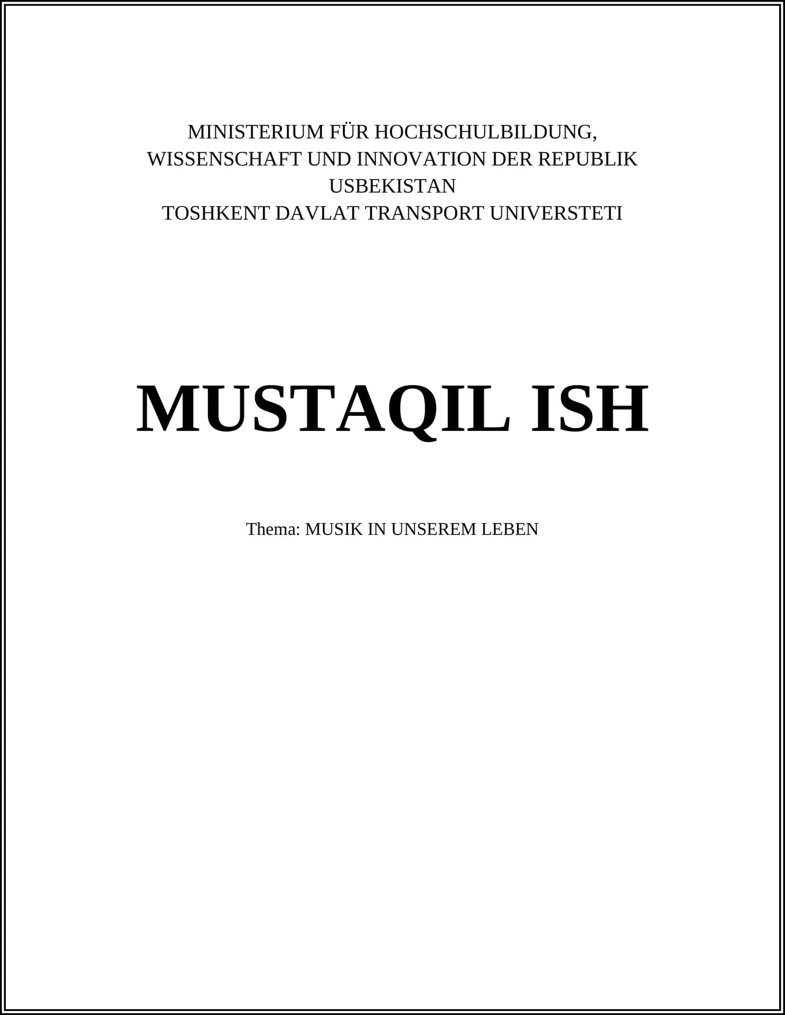 MUSIK IN UNSEREM LEBEN