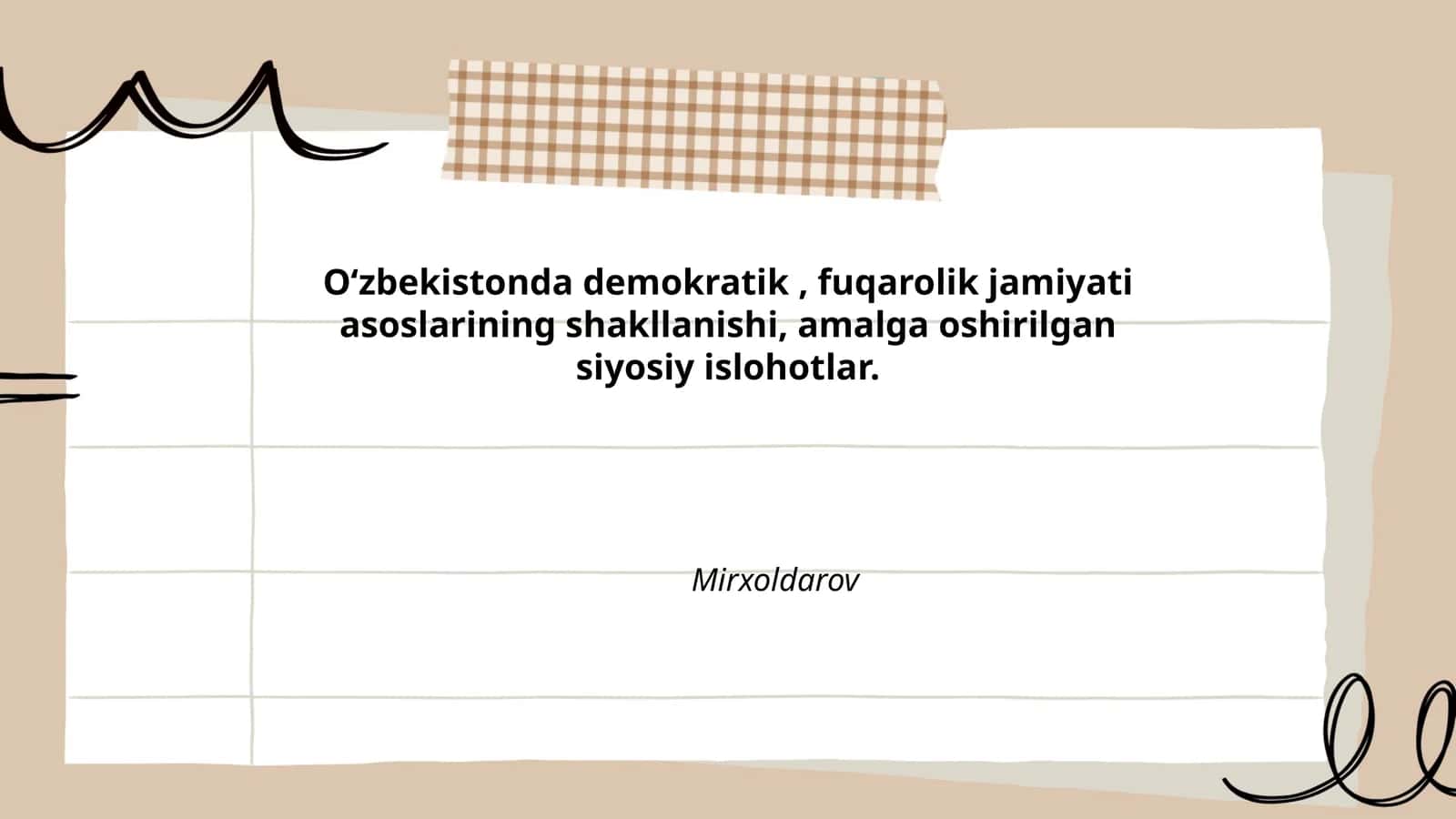 Oʻzbekiston Respublikasining Davlat Mustaqilligi va Demokratik Jamiyat Asoslari