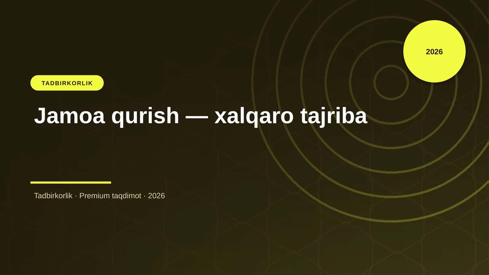 Jamoa qurish — xalqaro tajriba