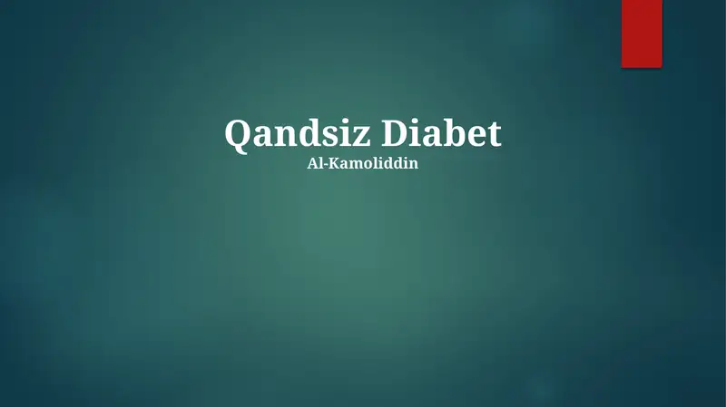 Qandsiz Diabet