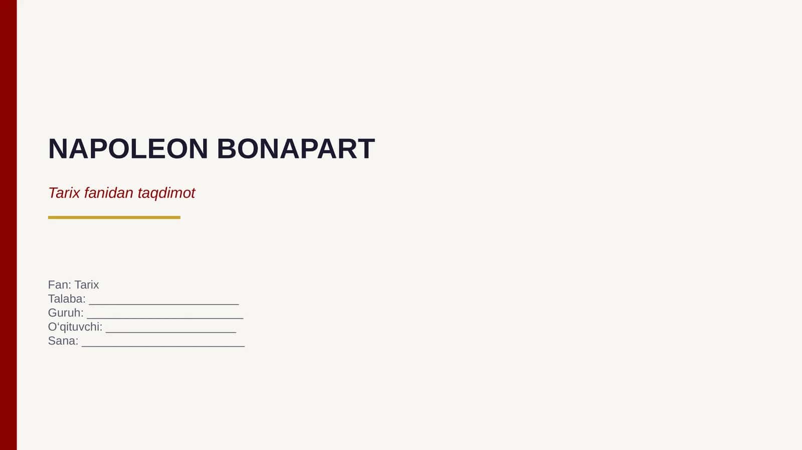 NAPOLEON BONAPART