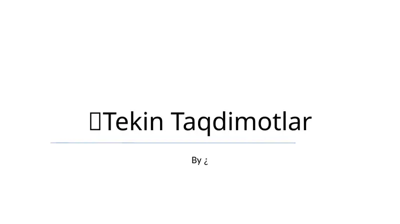 Tekin Taqdimotlar