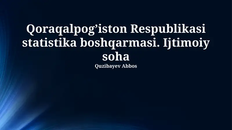 Demografiya va Aholi Farovonligi