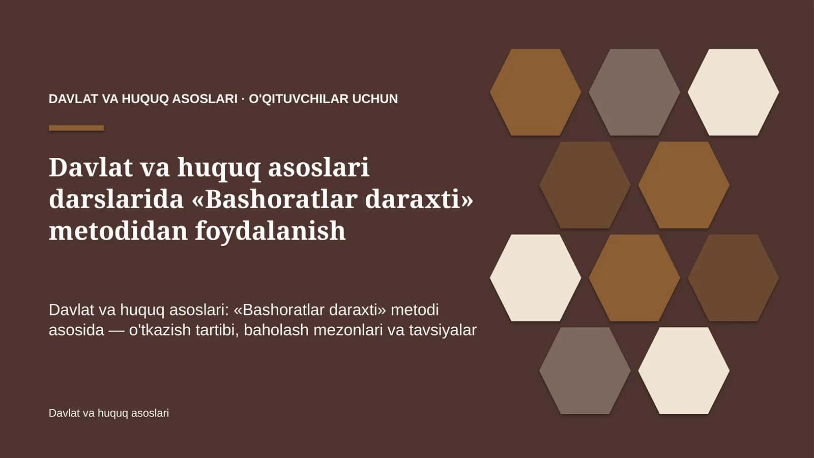 davlat va huquq asoslari darslarida bashoratlar daraxti metodidan foydalanish 7810