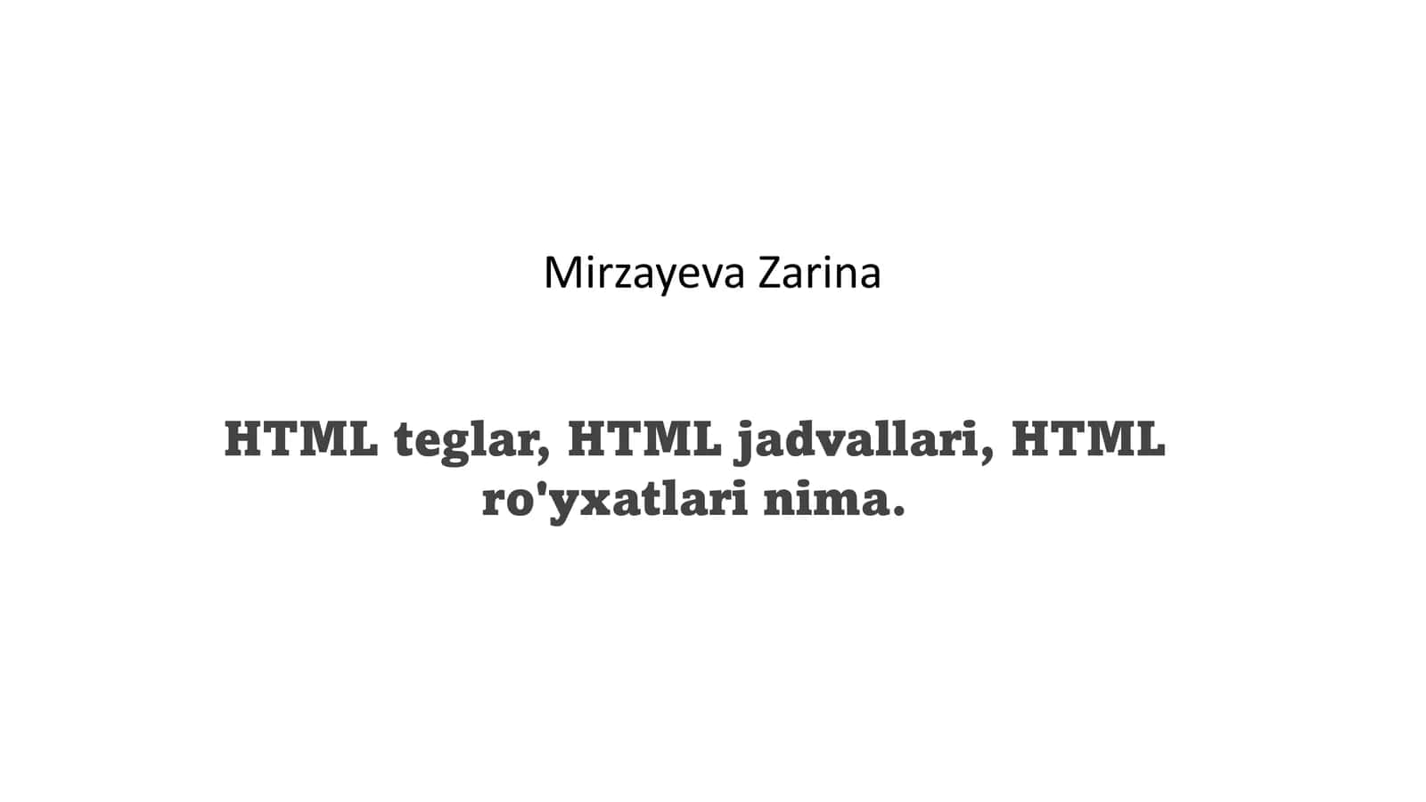 HTML teglar