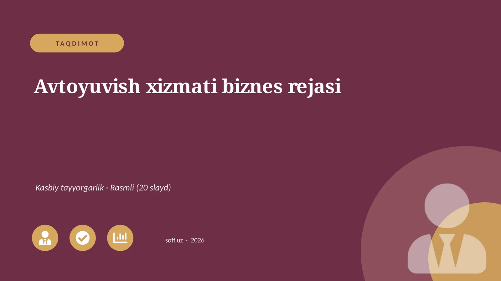 Avtoyuvish xizmati biznes rejasi
