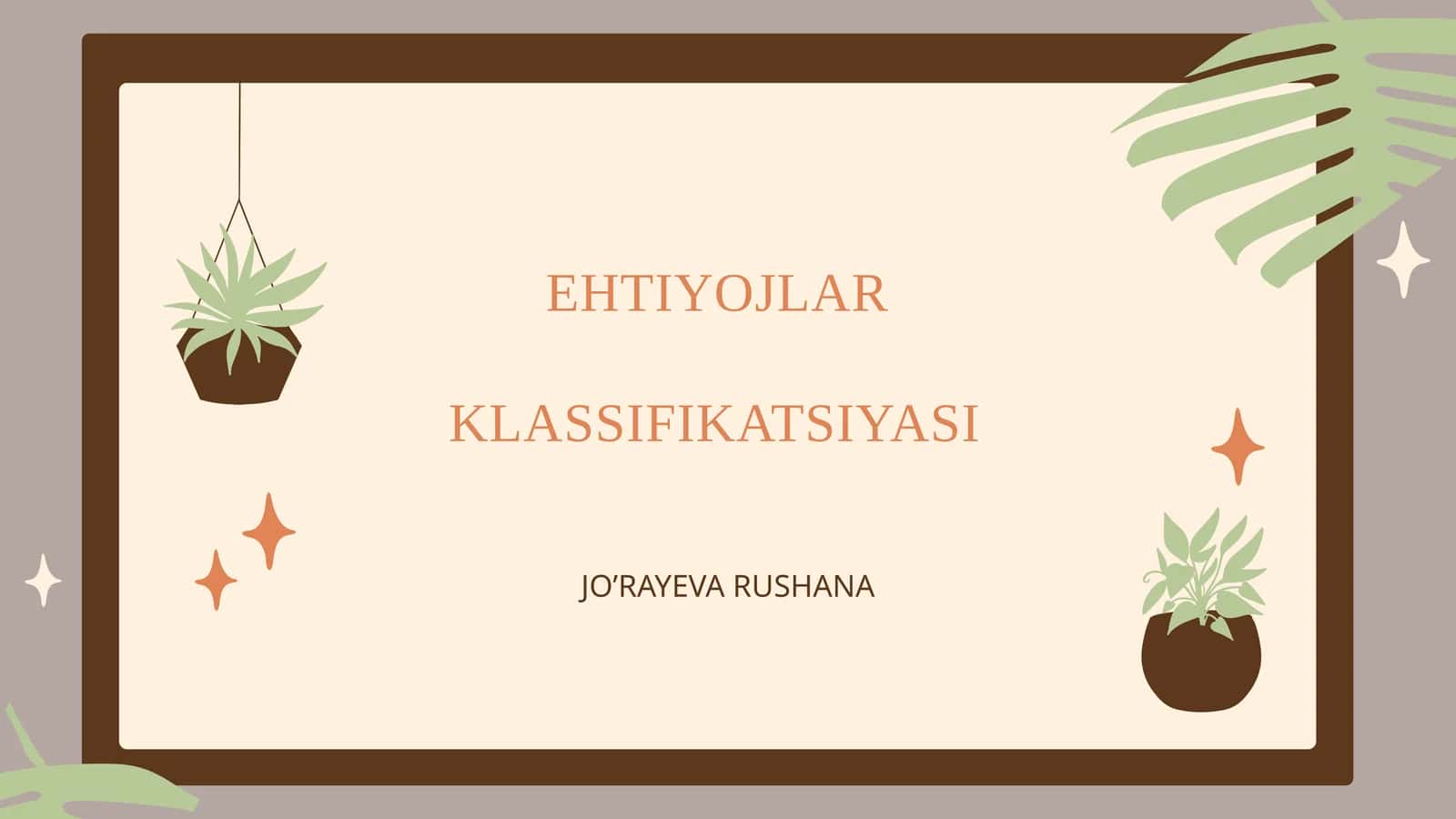 EHTIYOJLAR KLASSIFIKATSIYASI