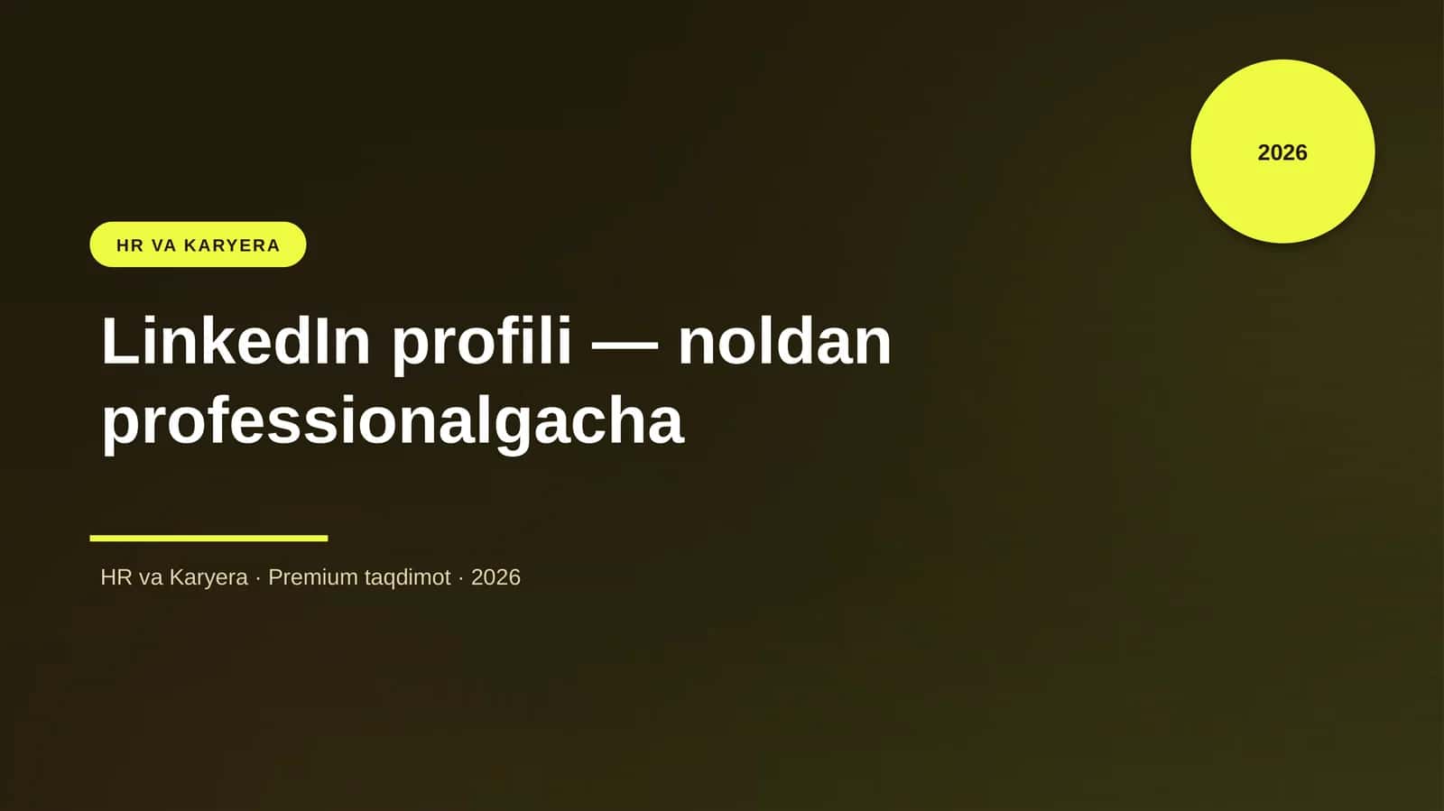 LinkedIn profili — noldan professionalgacha