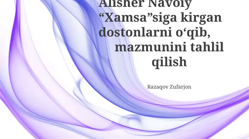 Navoiyning ""Xamsa""si