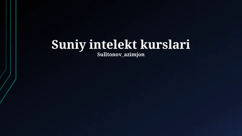 Sun'iy intellekt kurslari