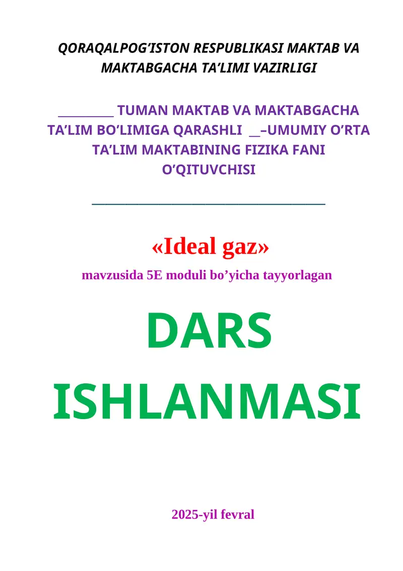 Ideal gaz