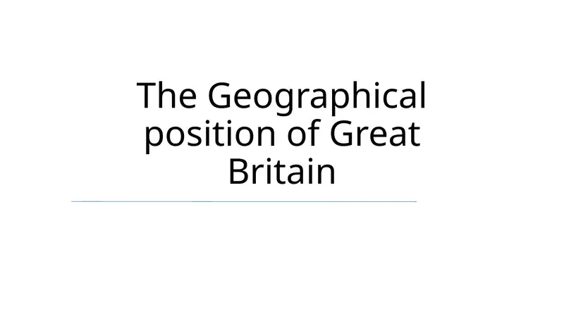 Geographical position of Great Britain