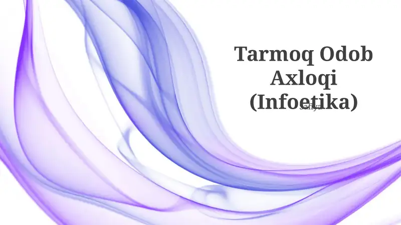 Tarmoq Odob Axloqi (Infoetika)