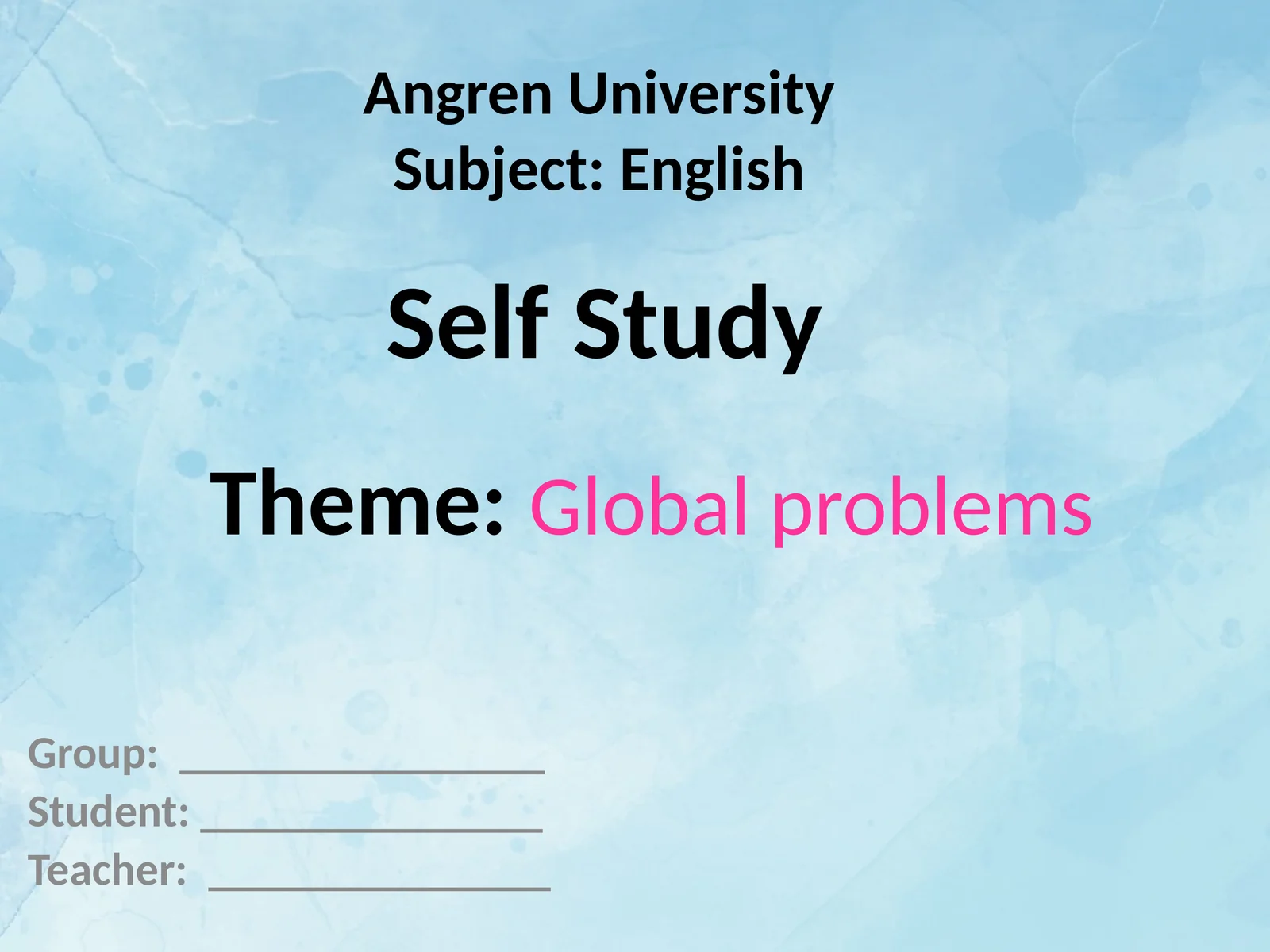 Global problems
