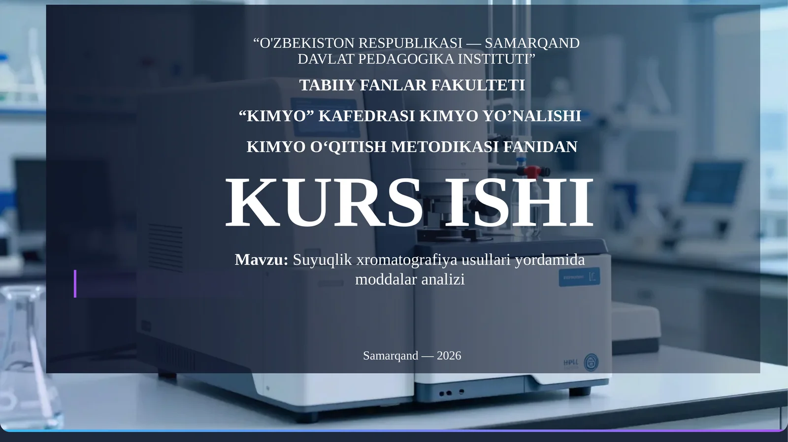 Suyuqlik Xromatografiya Usullari Yordamida Moddalar Analizi