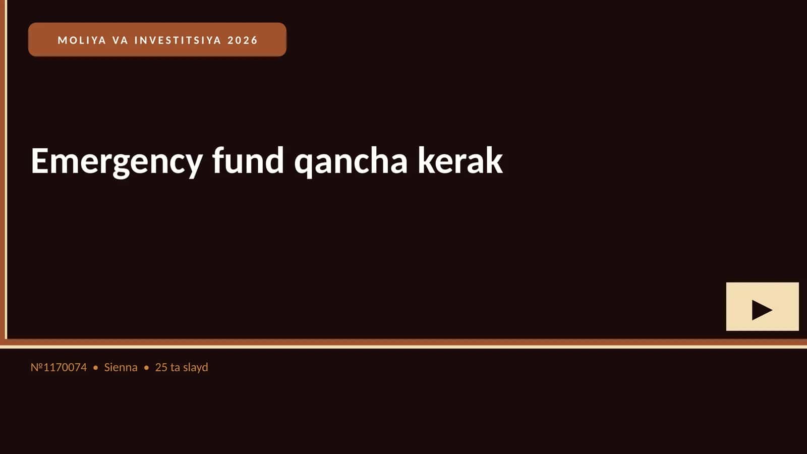 Emergency fund qancha kerak