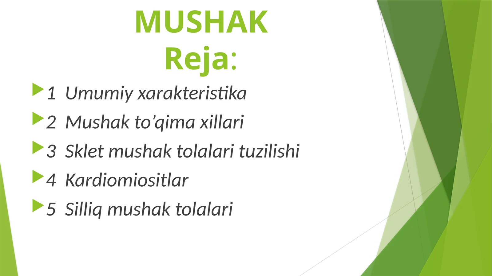 Mushak to'qimasi tolalari