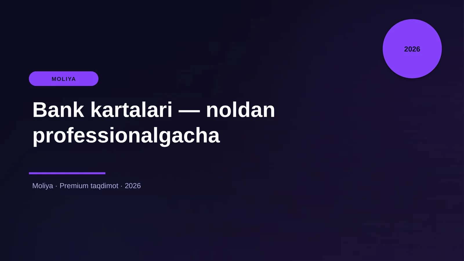 Bank kartalari — noldan professionalgacha