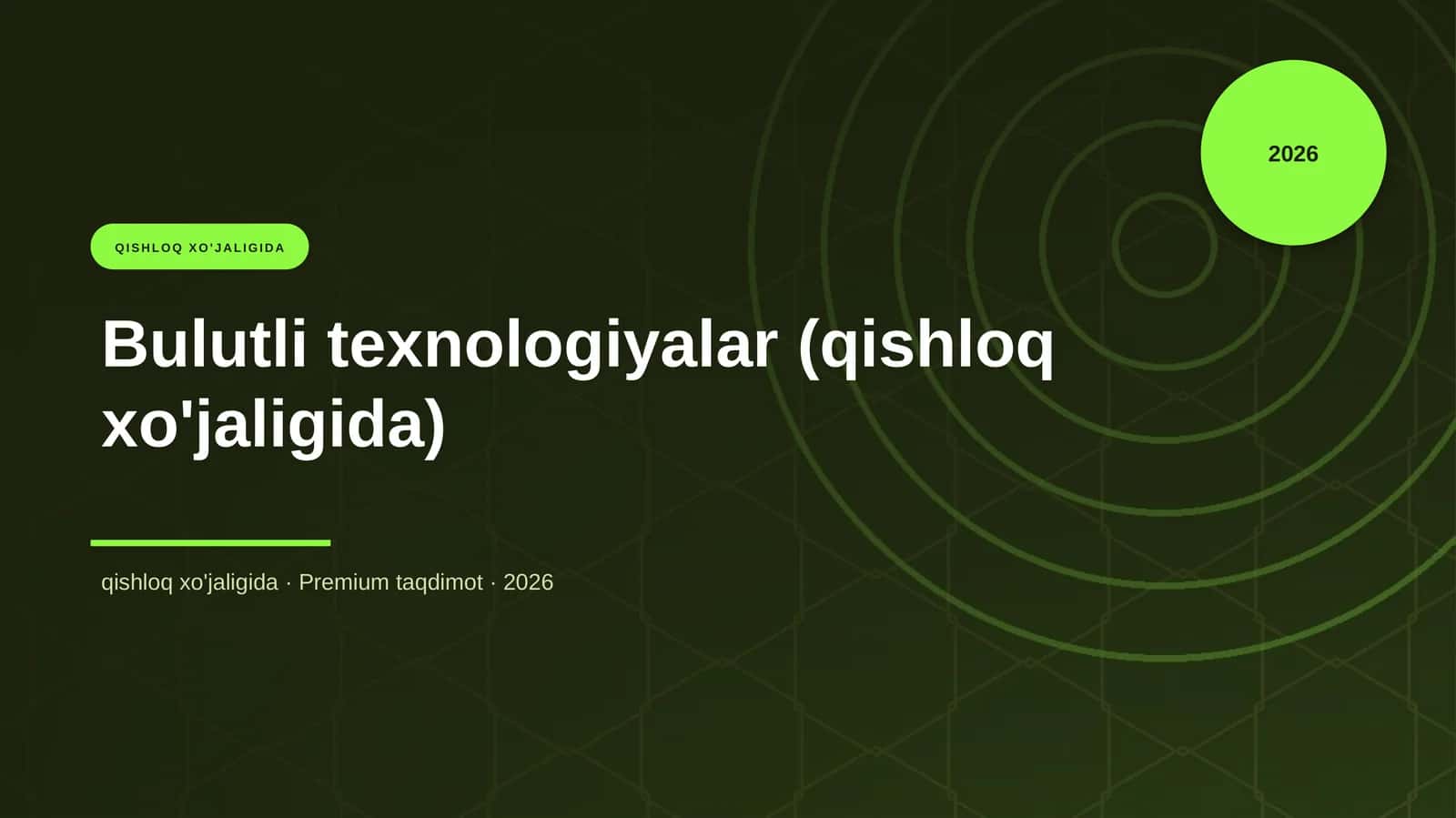 Bulutli texnologiyalar (qishloq xo'jaligida)