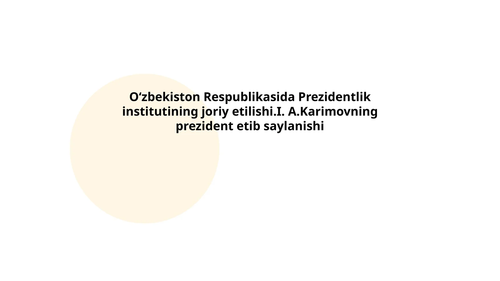 Prezidentlik institutining joriy etilishi