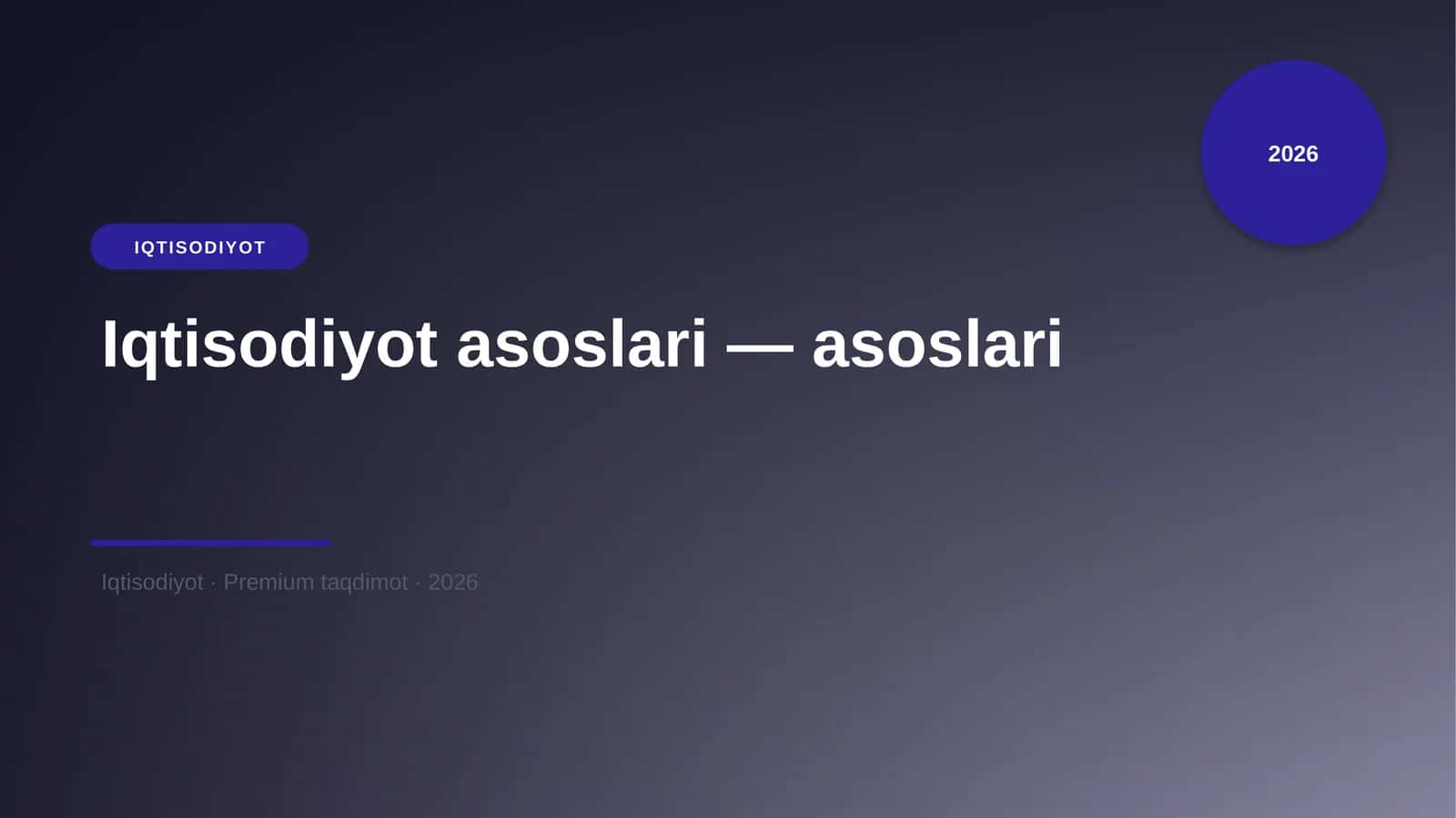Iqtisodiyot asoslari — asoslari
